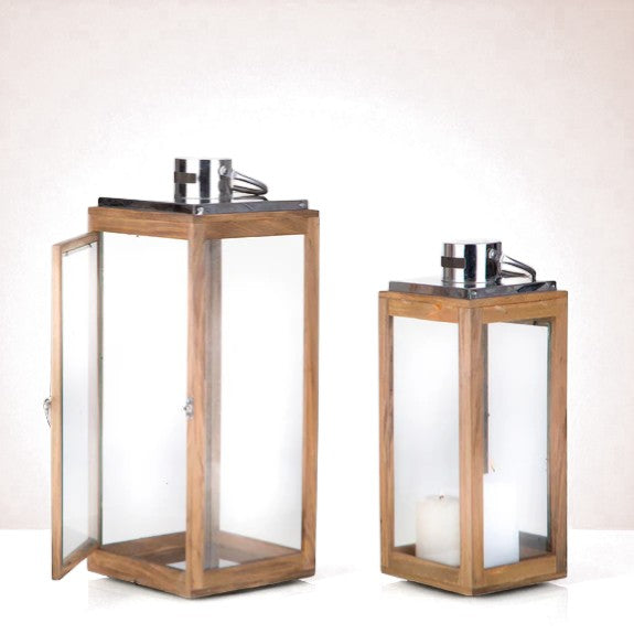 Set di 2 Lanterna Legno • 53 cm