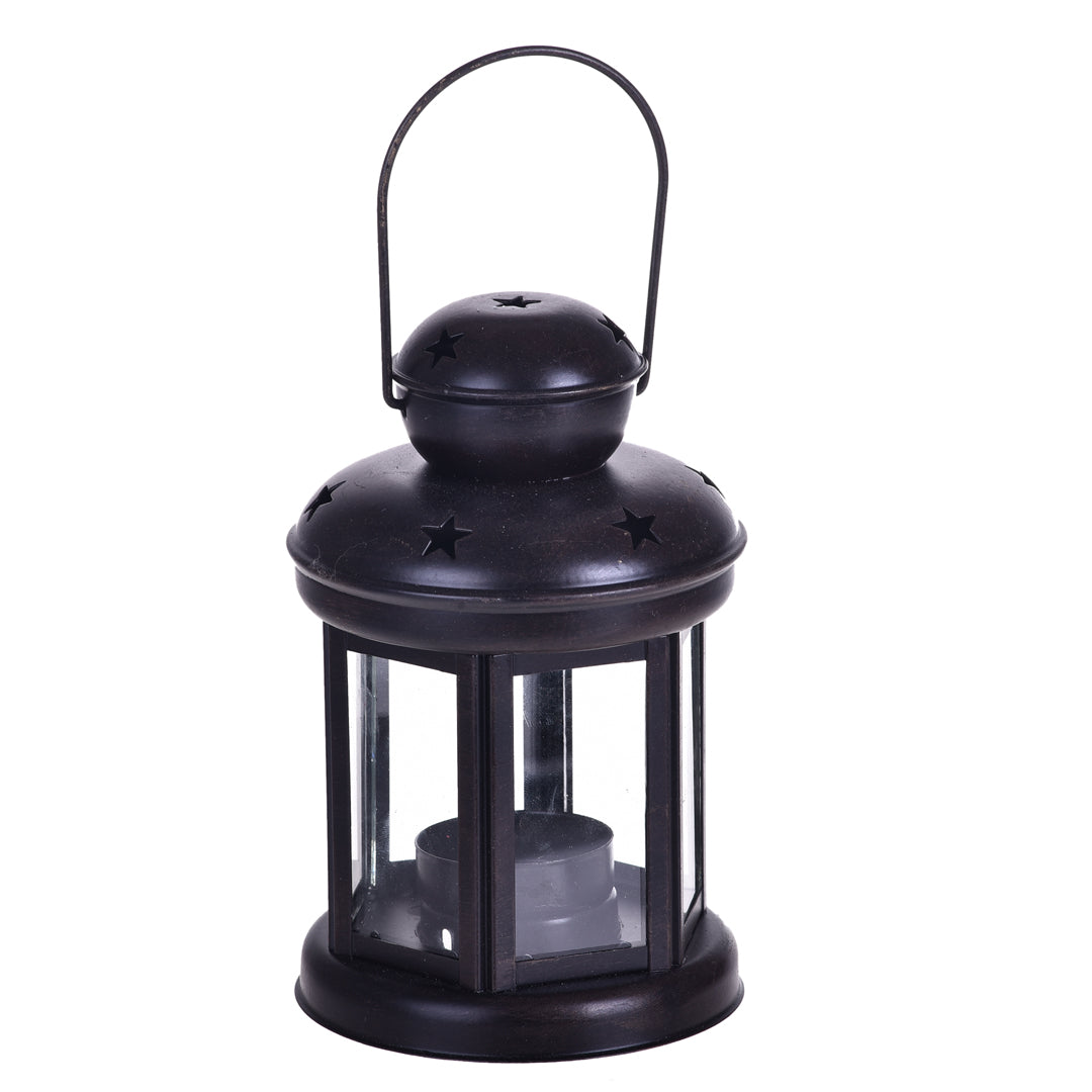 2 Pezzi • Lanterna rotonda con stelle • 10 cm