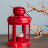 2 Pezzi • Lanterna rotonda con stelle • 10 cm