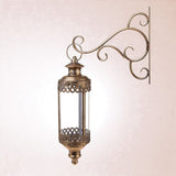 Lanterna in metallo da parete con vetro • 37 cm