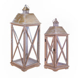 Set 2 lanterna in legno • 80 cm
