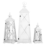 Set e 3 lanterne in legno • 112 cm