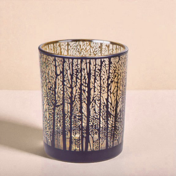 2 Pezzi • Porta tealight con alberi • 12,5 cm