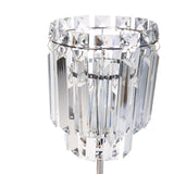 Porta tealight d.13xh39cm con decori cristallo • H 39 cm