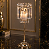 Portatealightcon decori cristallo • H 39 cm