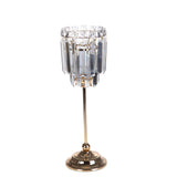 Portatealightcon decori cristallo • H 39 cm