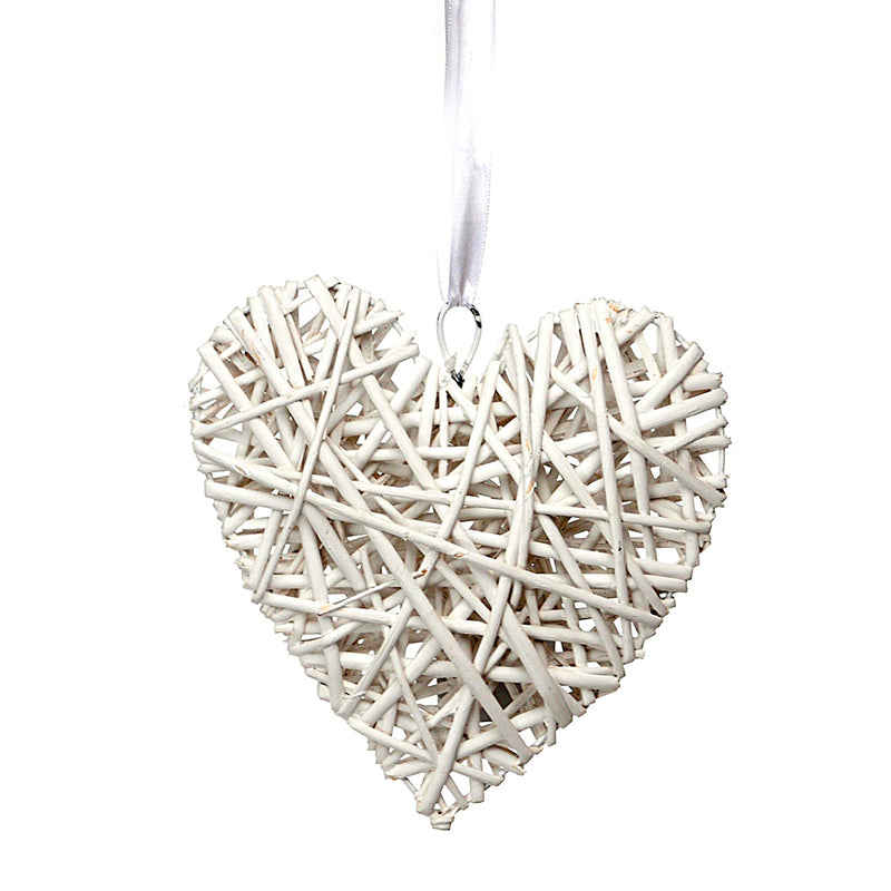 6 Pezzi • Cuore in rattan da appendere • 30 cm