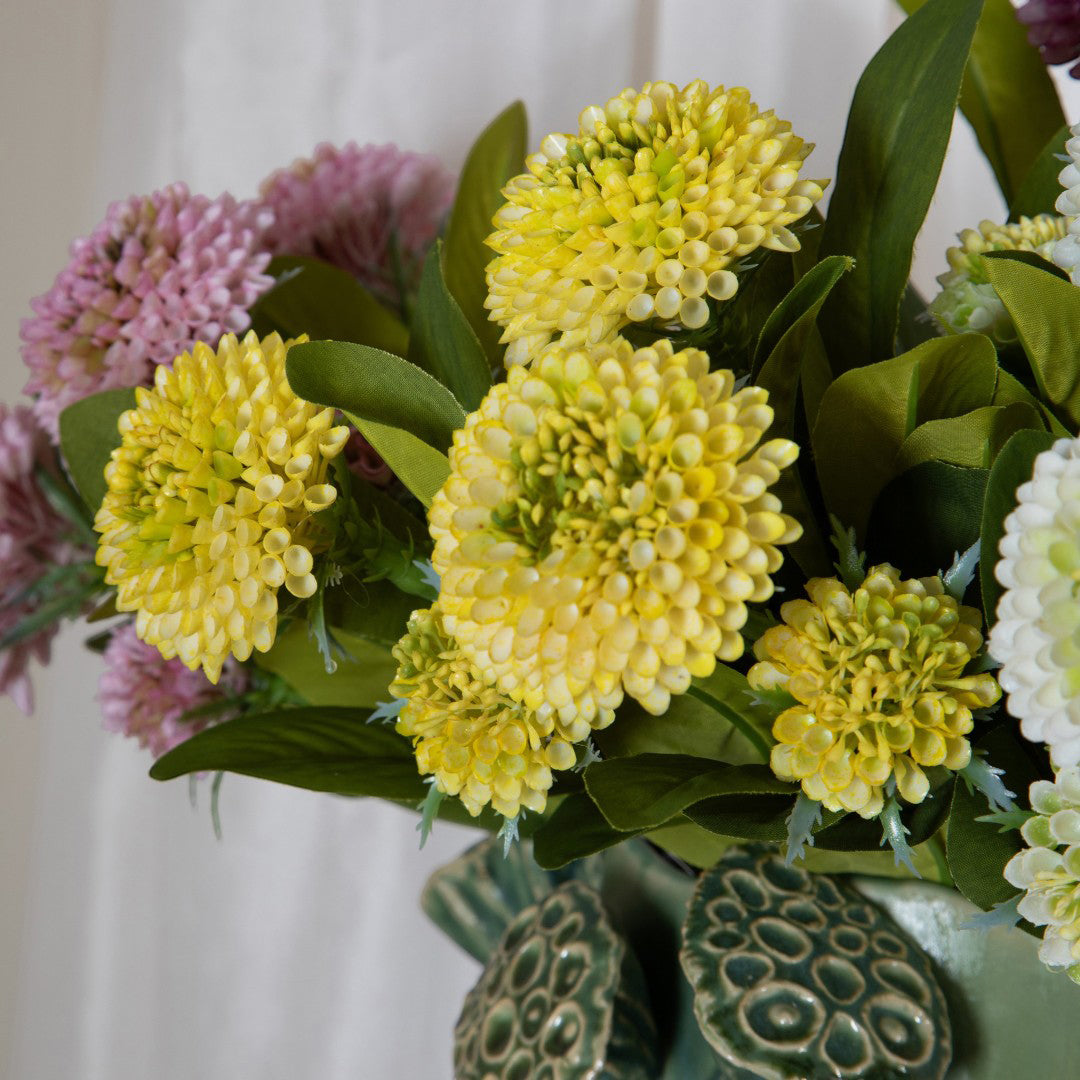 Bouquet Ponpon Dalia 6 Fiori/ 21Fgl • 46 cm
