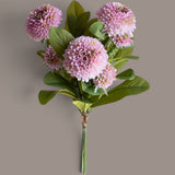 3 Pezzi • Bouquet Ponpon Dalia 6 Fiori/ 21Fgl • 46 cm