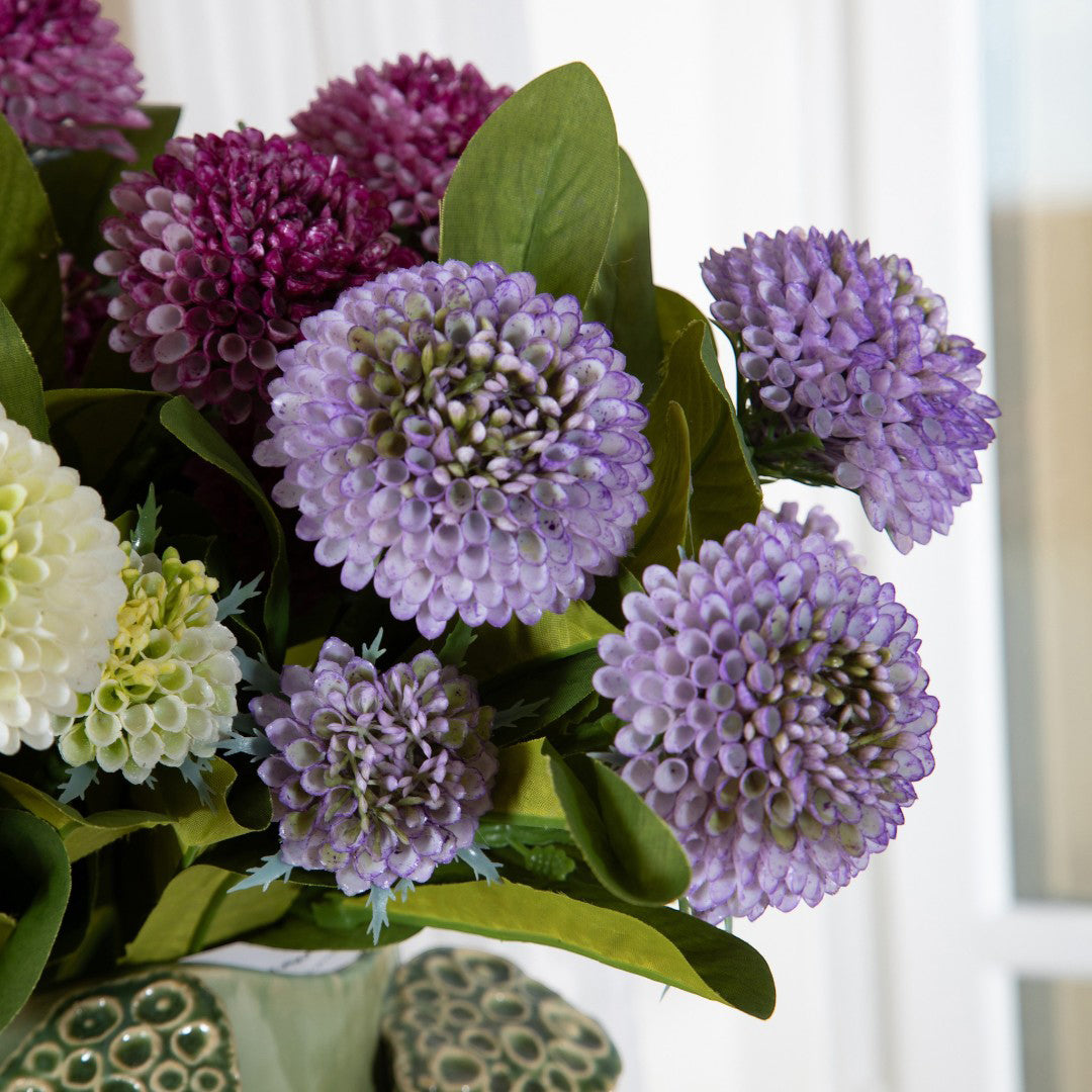 Bouquet Ponpon Dalia 6 Fiori/ 21Fgl • 46 cm