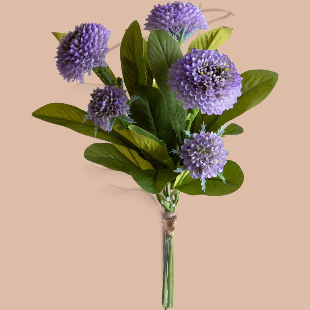 3 Pezzi • Bouquet Ponpon Dalia 6 Fiori/ 21Fgl • 46 cm