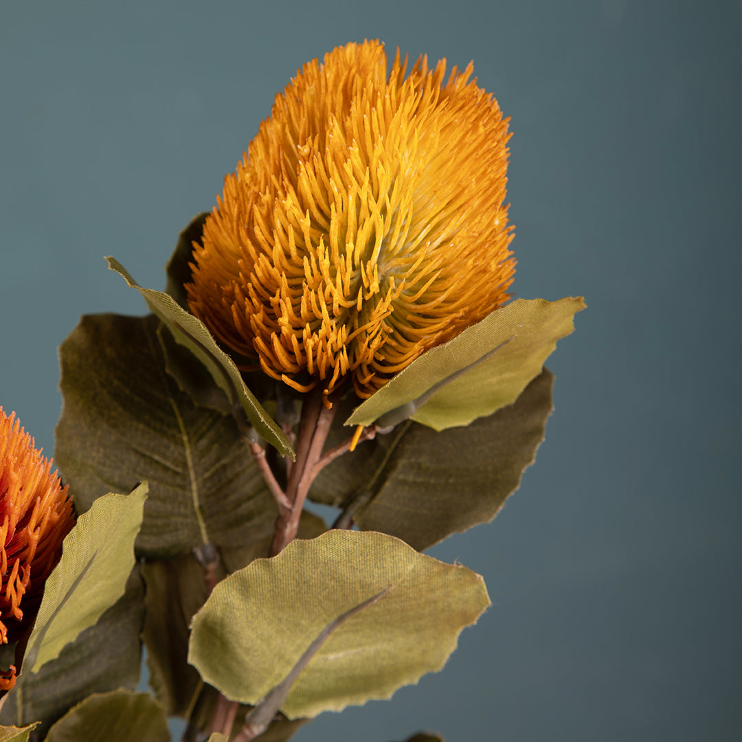 2 Pezzi • Banksia artificiale con 9 Foglie • 59 cm