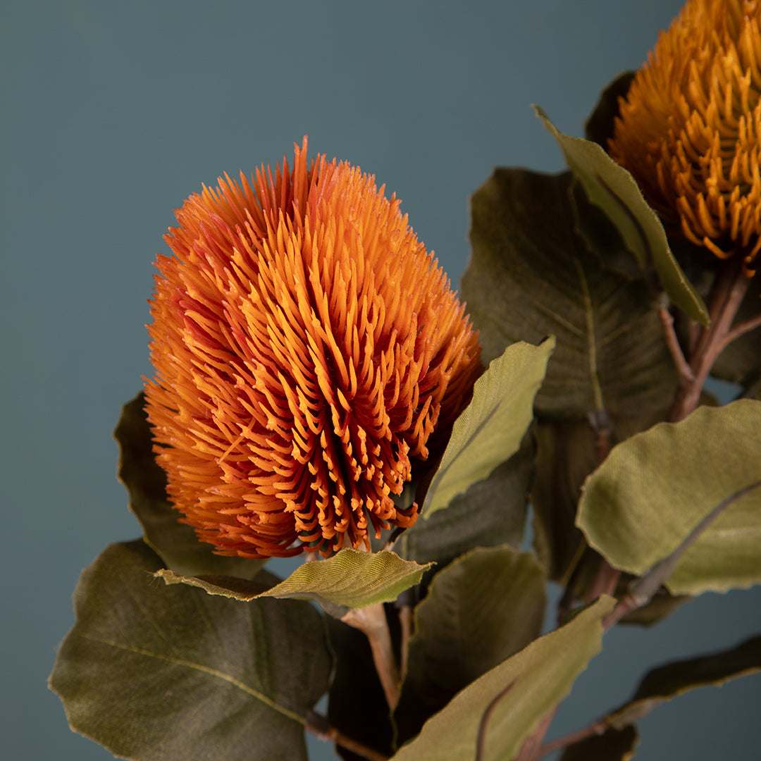 2 Pezzi • Banksia artificiale con 9 Foglie • 59 cm