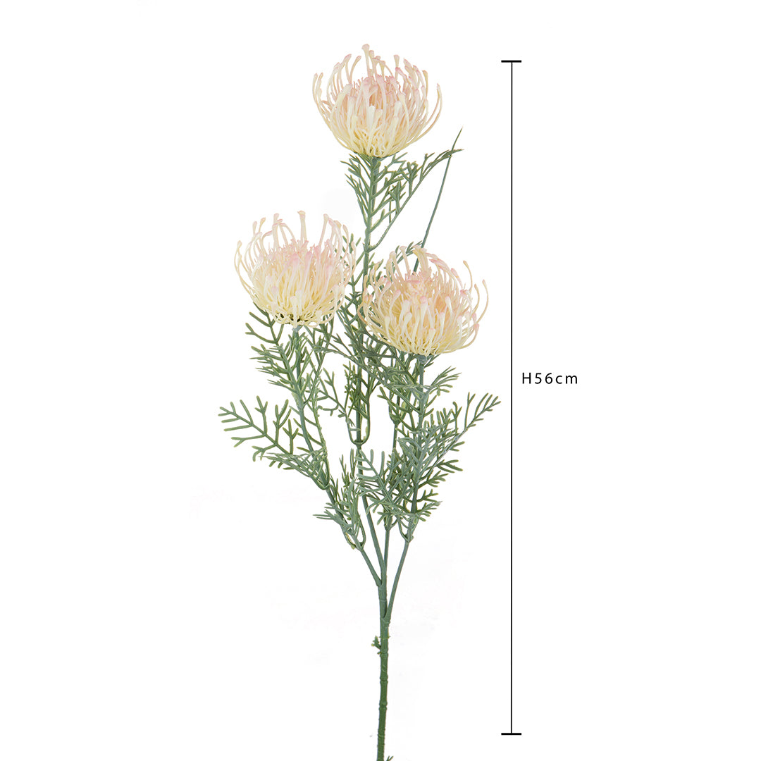 2 Pezzi • Protea artificiale australiana per 3 fiori • 56 cm