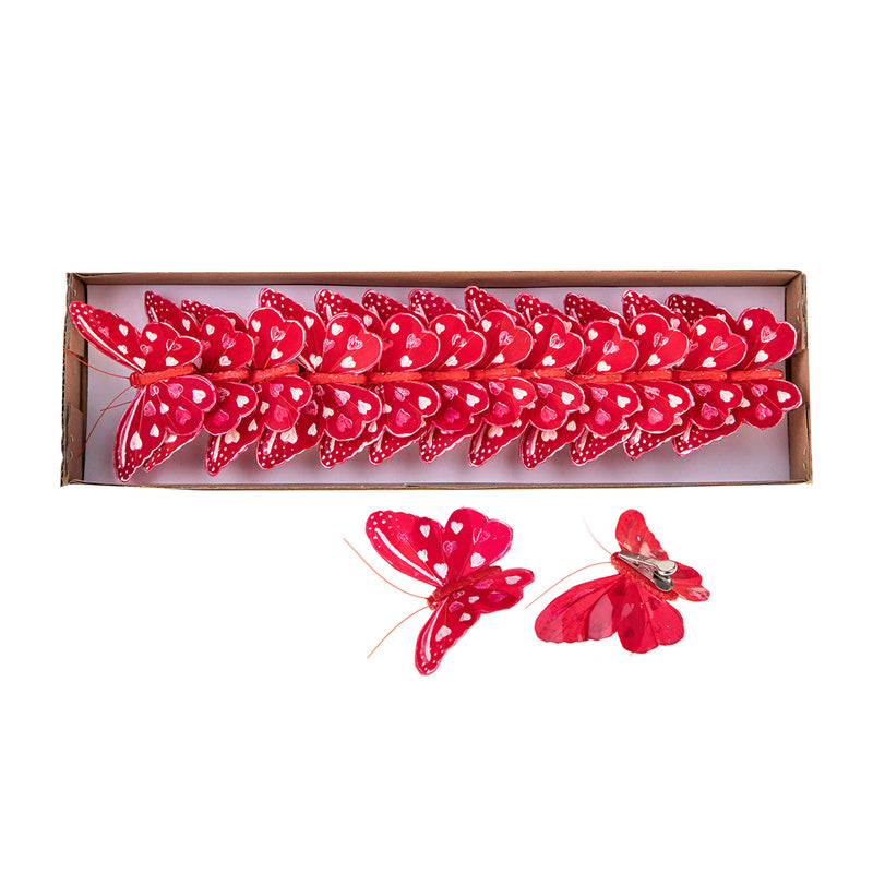 2 Pezzi • Farfalle cuori 2 confezioni da 12 pezzi • 10,5 cm