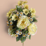3 Pezzi • Bouquet Peonie/Campanule Frontale • 55 cm