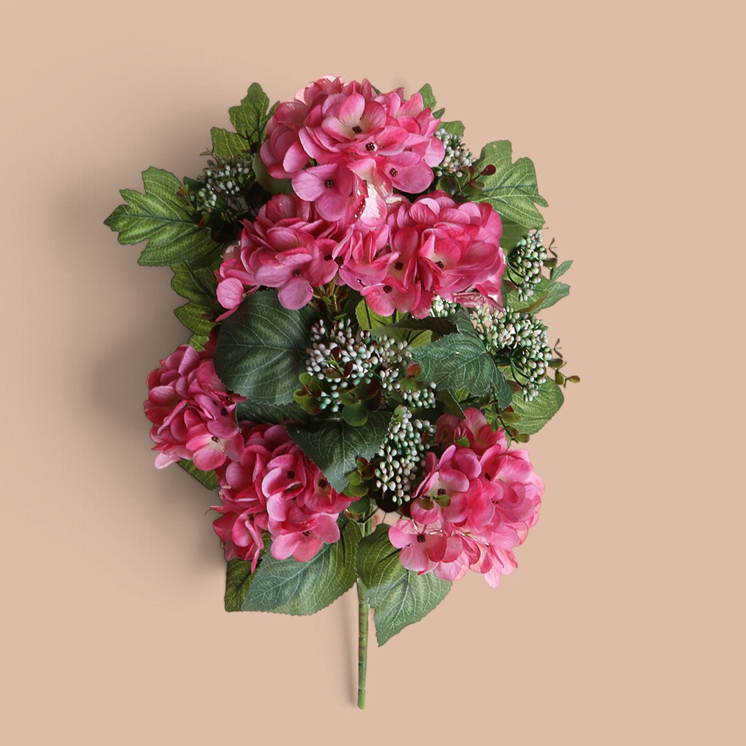 3 Pezzi • Bouquet Ortensie Frontale • 58 cm