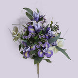 3 Pezzi • Bouquet Iris Frontale • 55 cm