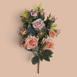 3 Pezzi • Bouquet Rose Frontale • 55 cm