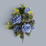 3 Pezzi • Bouquet Rose Frontale • 55 cm