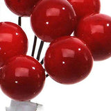24 Pezzi • Bacche Rosse 12 Pz Dm • 10 cm