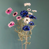 3 Pezzi • Fiordaliso artificiale • 90cm