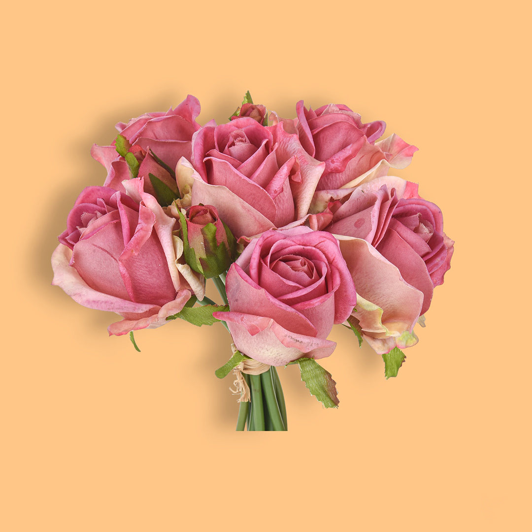 Bouquet con rose artificiale real touch • 22 cm