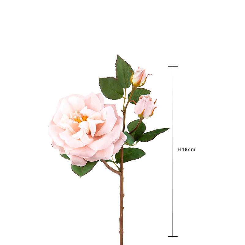 3 Pezzi • Rose artificiali inglese con 3 fiori • 48 cm