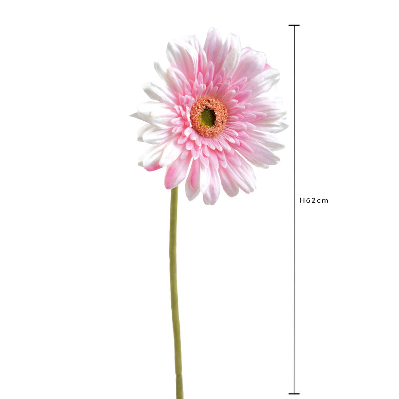 4 Pezzi • Fiore di gerbera singolo artificiale • 62 cm