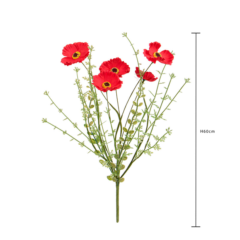 Fiori di campo con papavero artificiale • 60 cm