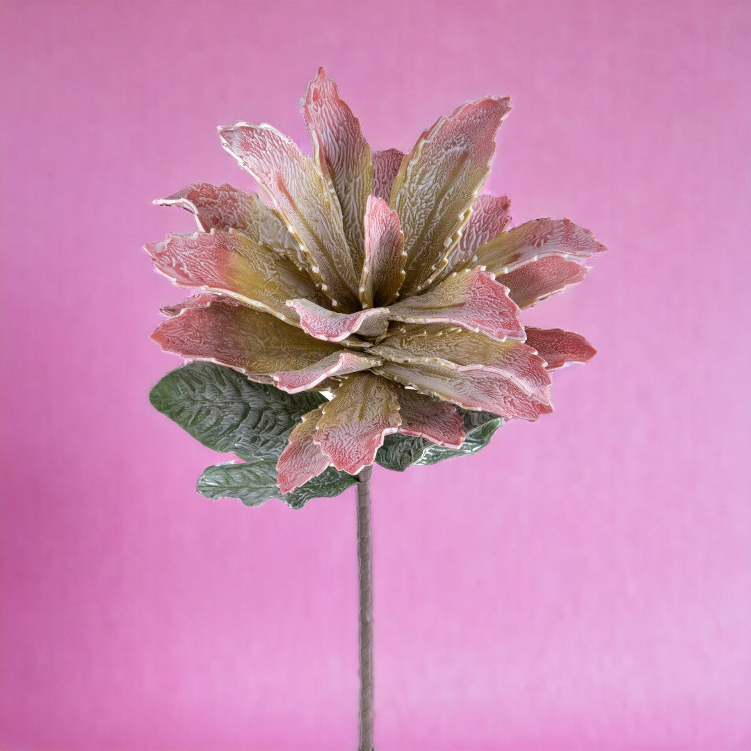 Fiore ginger in foam artificiale con foglie • 70 cm