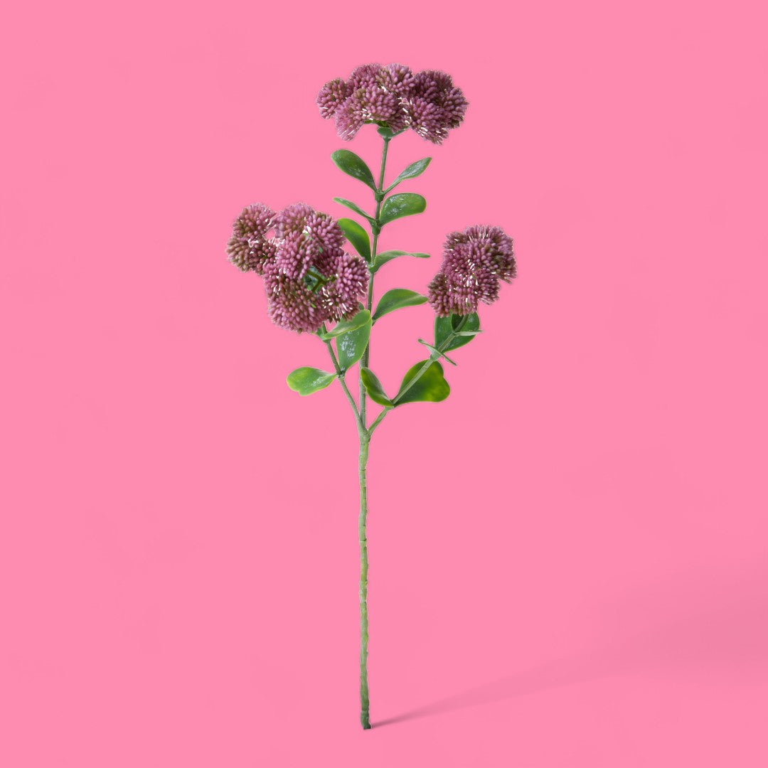 2 Pezzi • Fiore Sedum artificiale per 3 diramazioni • 56 cm