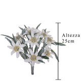 2 Pezzi • Stella alpina artificiale • 25 cm