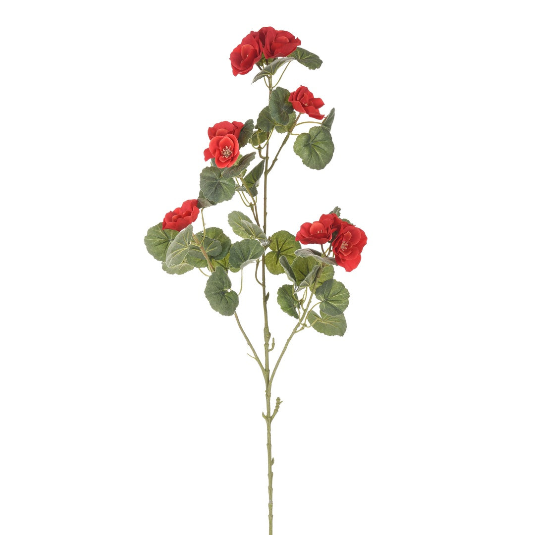 4 Pezzi • Ramo di begonia con fiori artificiale • 77 cm