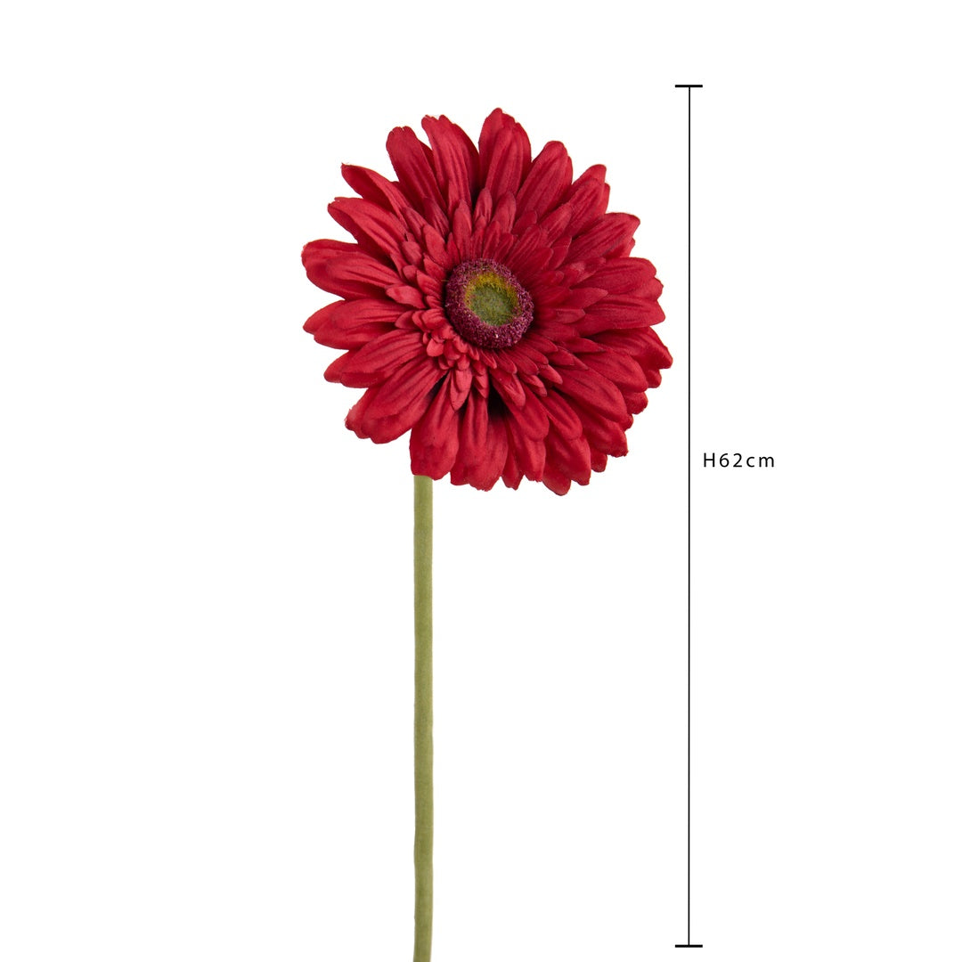 4 Pezzi • Fiore di gerbera singolo artificiale • 62 cm