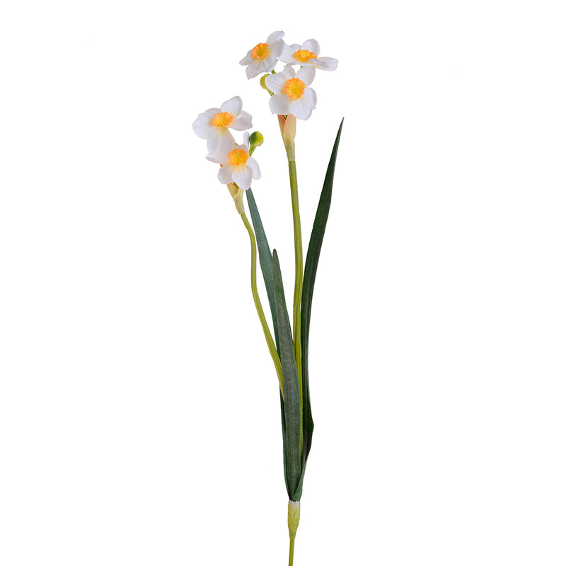 2 Pezzi • Fiore Giunchiglia artificiale con 2 fiori • 55 cm