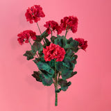 Cespuglio fiori artificiali di geranio • 53 cm