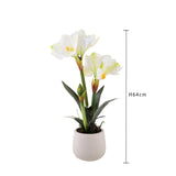 Amaryllis artificiale con vaso • 64 cm