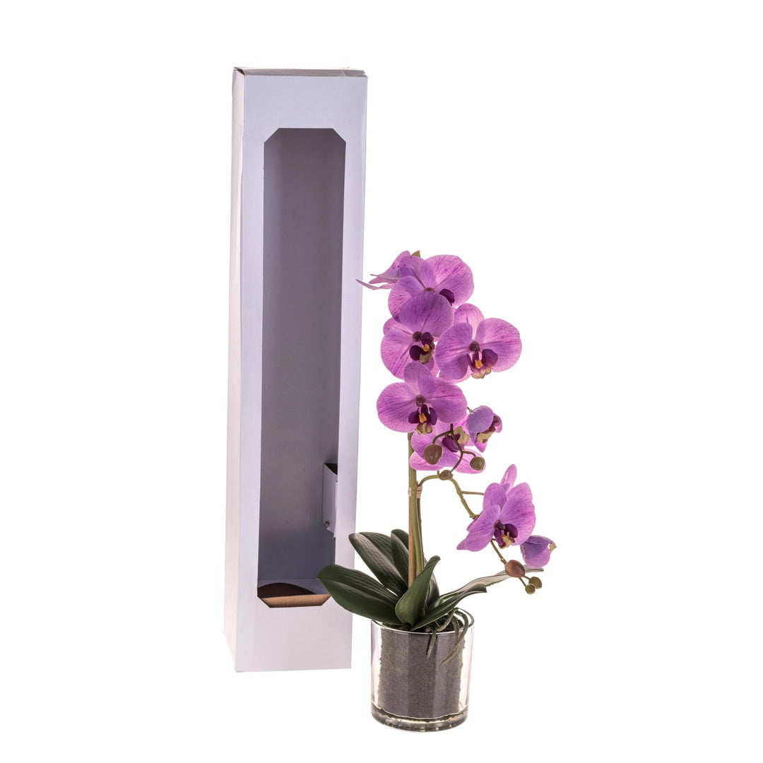 Pianta di orchidea artificiale phalaenopsis vaso • 48 cm