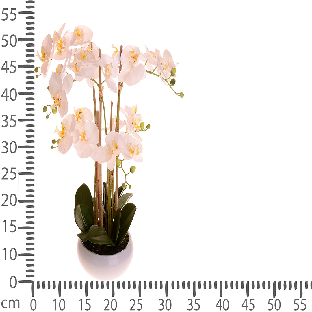 Pianta di orchidea artificiale phalaenopsis vaso • 53 cm