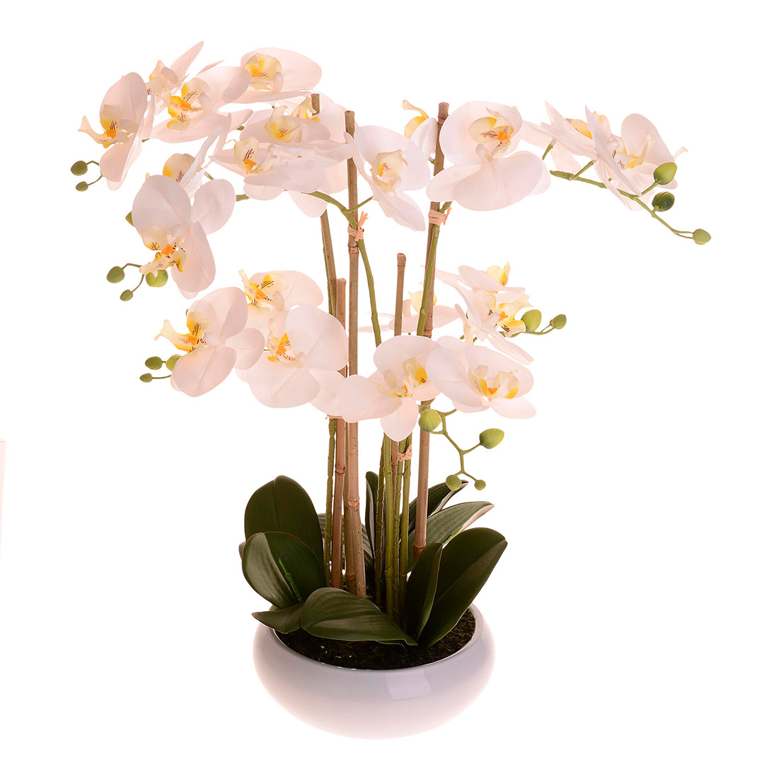 Pianta di orchidea artificiale phalaenopsis vaso • 53 cm