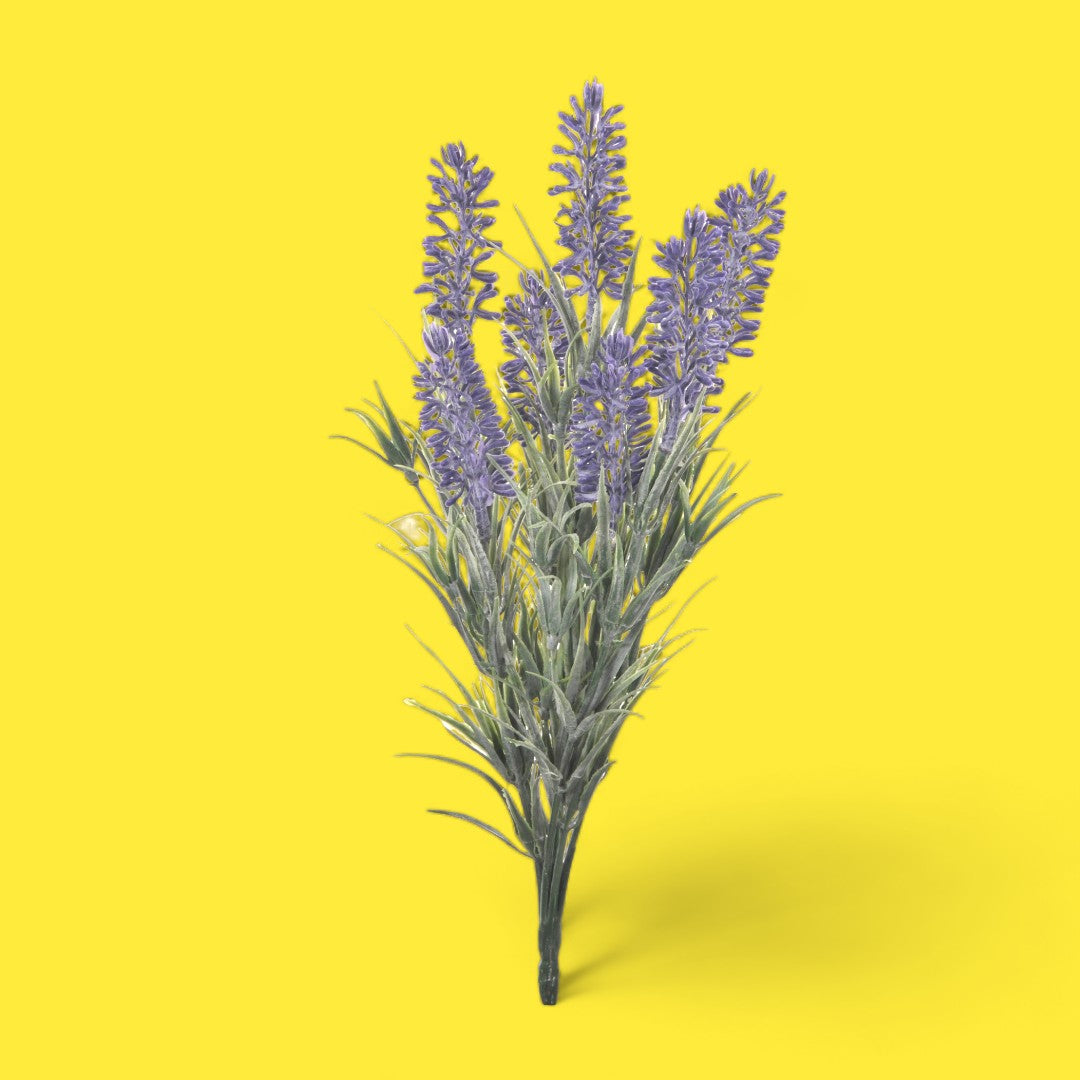 2 Pezzi • Cesuglio lavanda 7 fiori artificiale • 34 cm