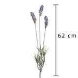 4 Pezzi • Lavanda artificiale con 3 fiori • 62 cm