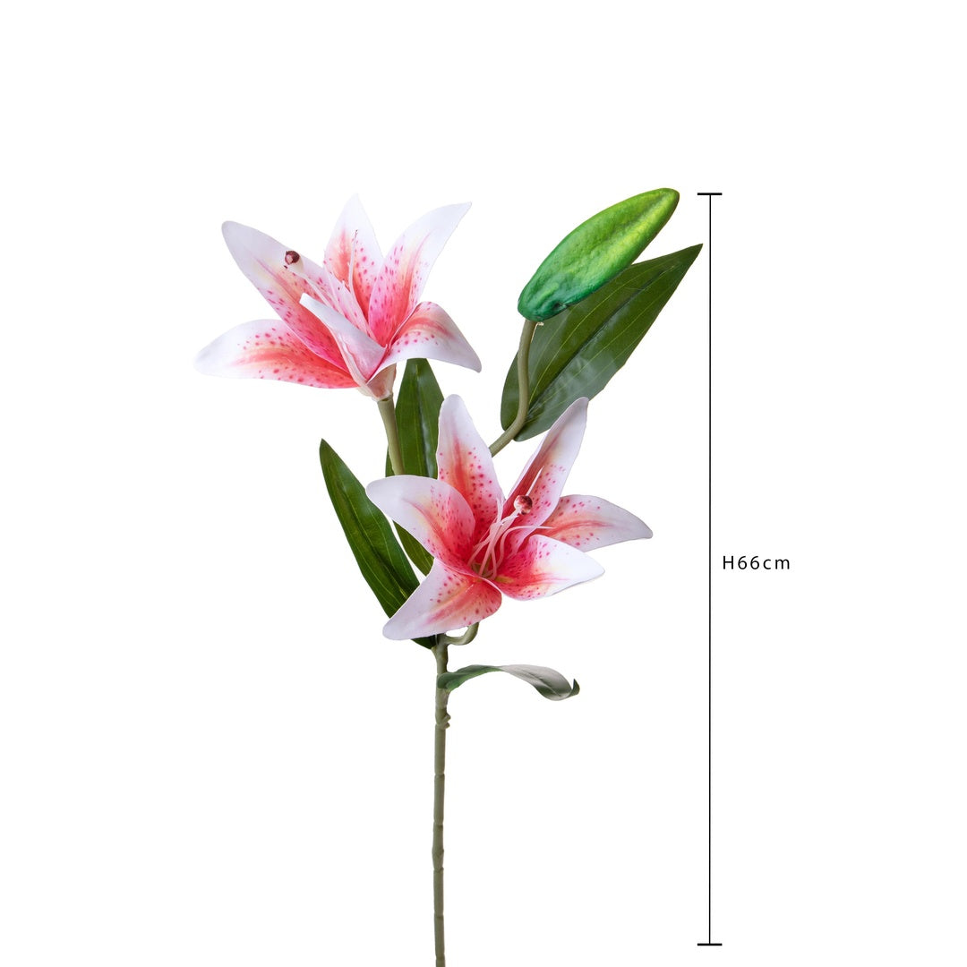 4 Pezzi • Lilium per 2 fiori artificiale • 66 cm