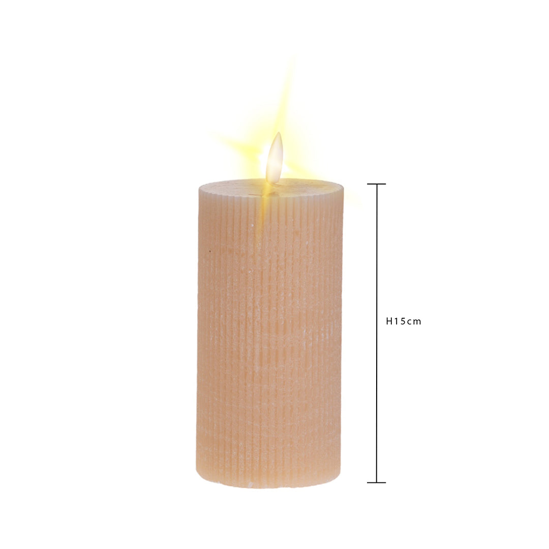 2 Pezzi •  Candela Cera con Led Fiamma  • 15 cm