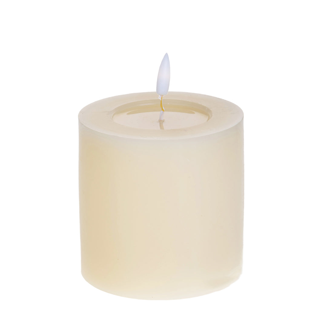 3 Pezzi • Candela con cera fiamma led • 10 cm