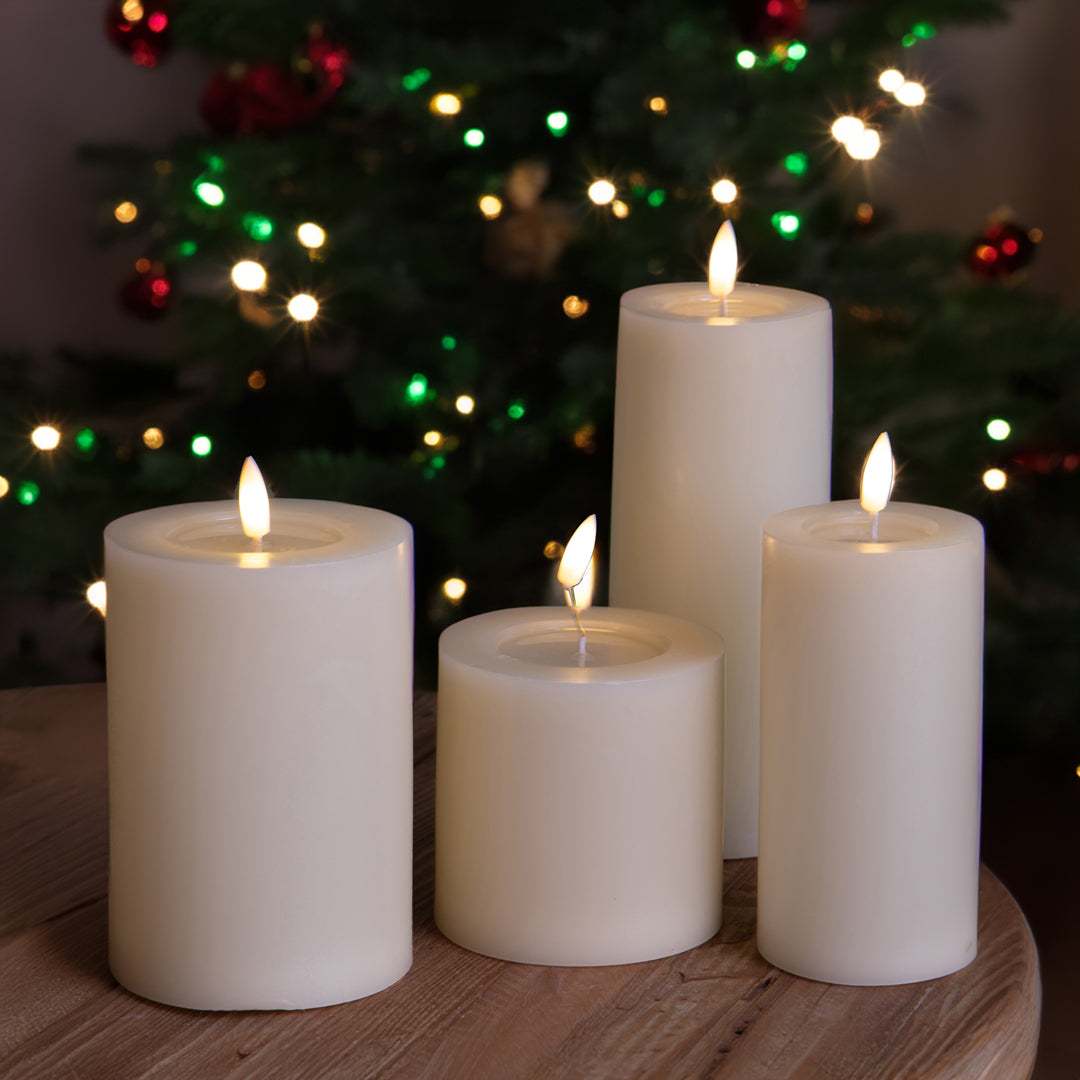 3 Pezzi • Candela con cera fiamma led • 10 cm