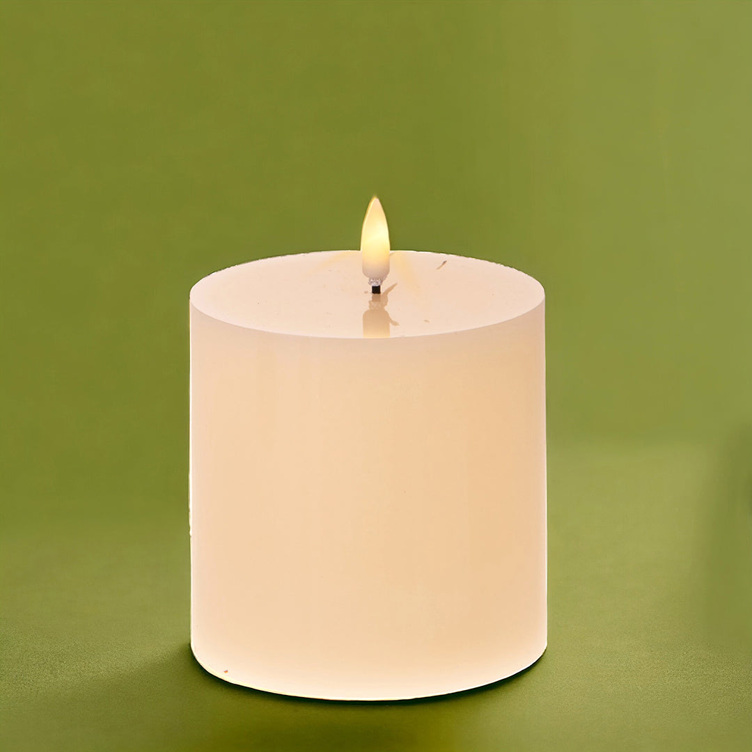 3 Pezzi • Candela con cera fiamma led • 10 cm