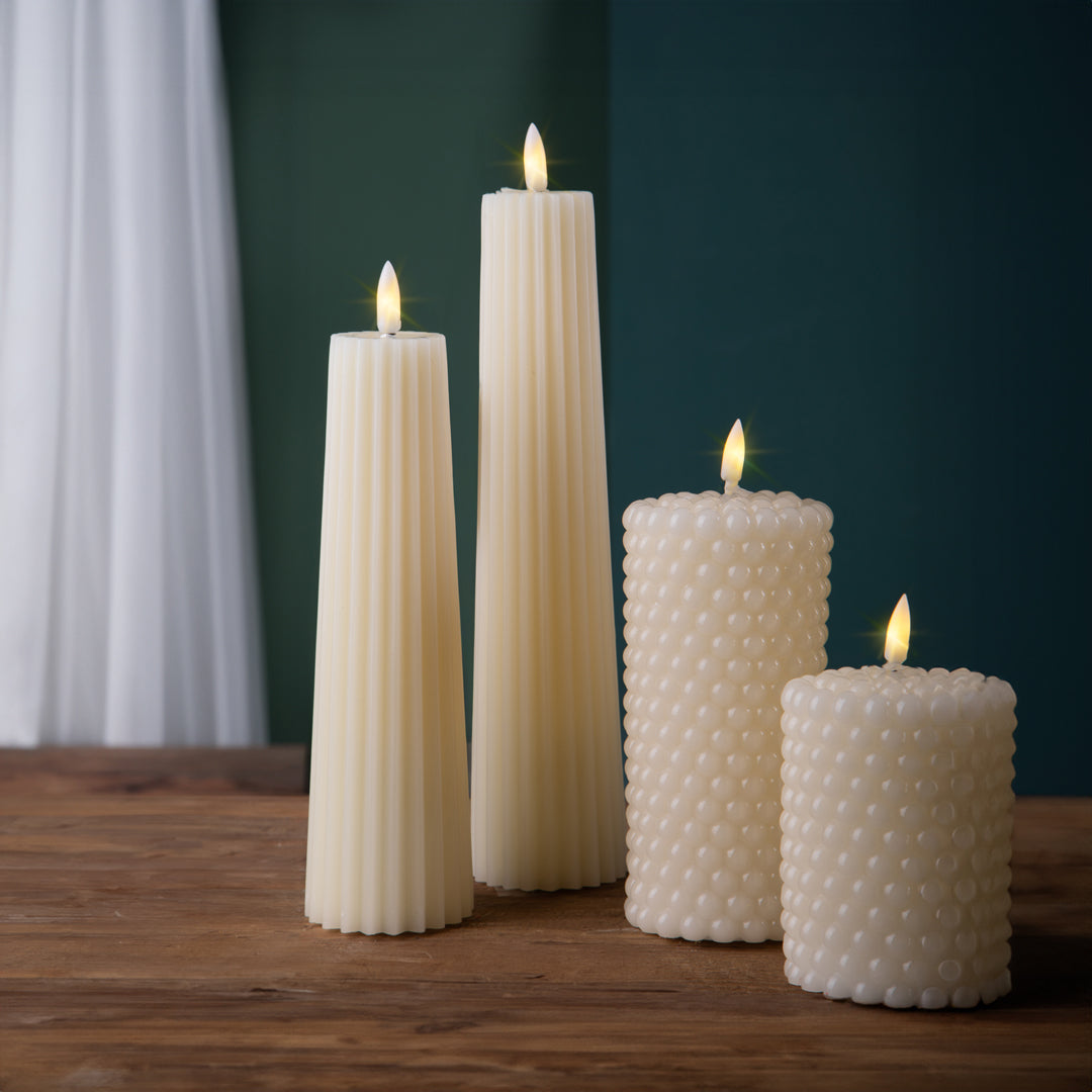 2 Pezzi • Candela con cera fiamma led • 21 cm