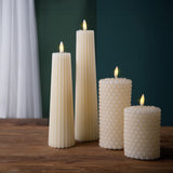 2 Pezzi • Candela con cera fiamma led • 21 cm